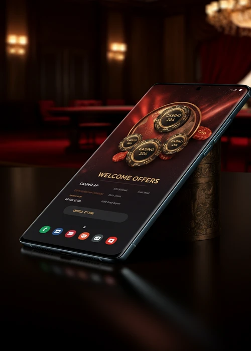 Willkommensbonus-Banner des Revolution Casino mit 100% Bonus bis zu 500€ und 200 Freispielen vor glitzerndem Hintergrund.